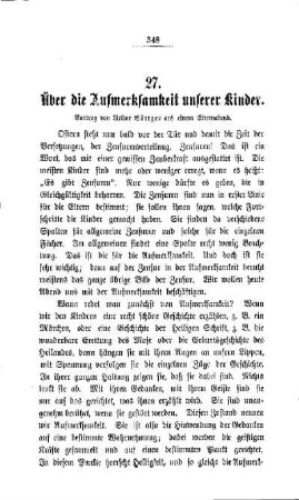 Über die Aufmerksamkeit unserer Kinder