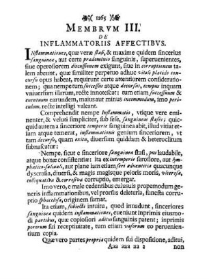 Membrvm III. De Inflammatoriis Affectibvs.