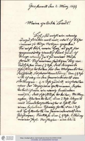 Brief vom 02.03.1899