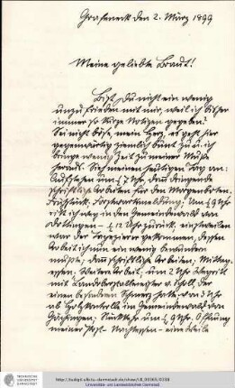 Brief vom 02.03.1899