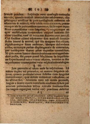 Diss. inaug. de respiratione