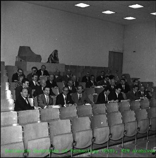 Teilnehmer eines Journalisten-Kurses im Mittleren Hörsaal der Schule für Kerntechnik (SKT)