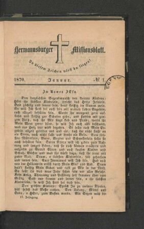 No. 1. Januar. 1870.