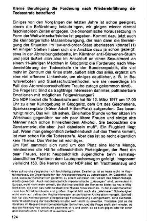 124-130, Kleine Beruhigung die Forderung nach Wiedereinführung der Todesstrafe betreffend