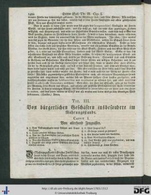 Tit. III. Von bürgerlichen Geschäften insbesondere im Nahrungsstande.