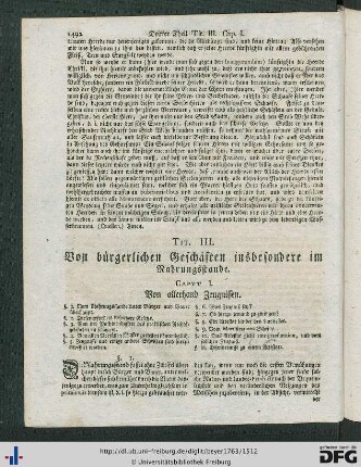 Tit. III. Von bürgerlichen Geschäften insbesondere im Nahrungsstande.