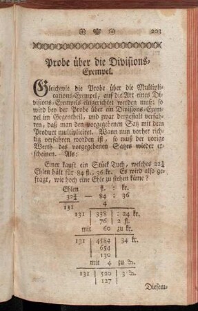 Probe über die Divisions-Exempel.