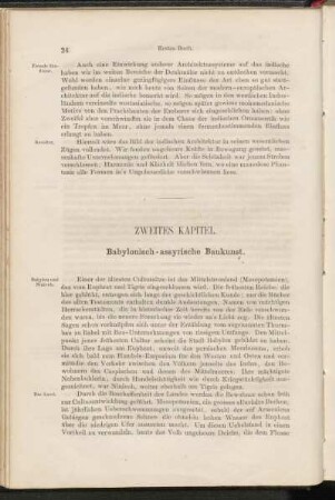 Zweites Kapitel. Babylonisch-assyrische Baukunst.