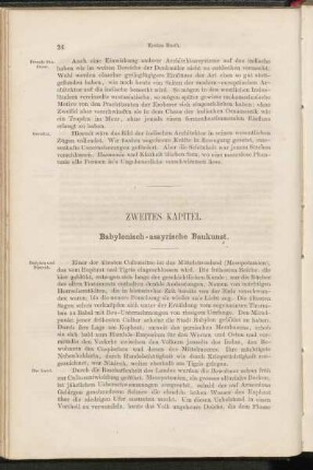 Zweites Kapitel. Babylonisch-assyrische Baukunst.