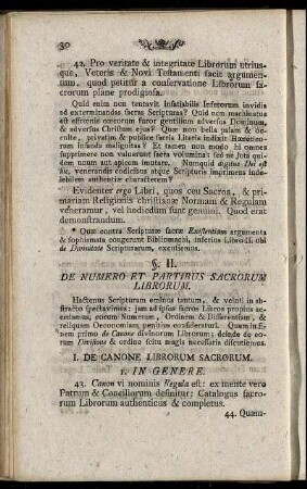 §. II. De Numero Et Partibus Sacrorum Librorum.