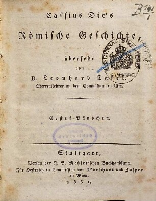 Cassius Dio's römische Geschichte, 1
