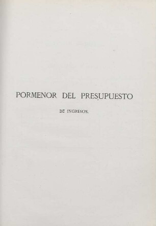 Pormenor del presupuesto de ingresos