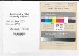 Entnazifizierung Friedrich Steinbeck , geb. 20.05.1896 ()