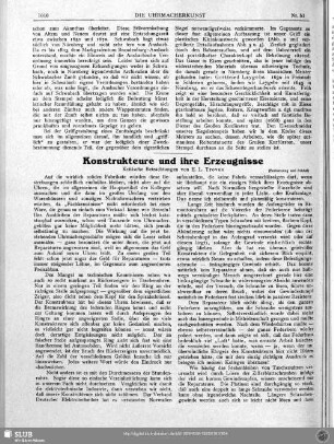 Konstrukteure und ihre Erzeugnisse (Fortsetzung und Schluß)