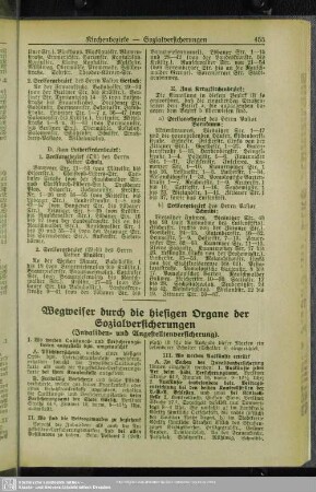 Wegweiser durch die hiesigen Organe der Sozialversicherungen
