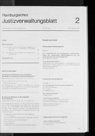 Ernennung eines Mitglieds des Ehrengerichts für den Bezirk der Hanseatischen Rechtsanwaltskammer