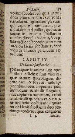 Caput IV. De Lienis substantia.