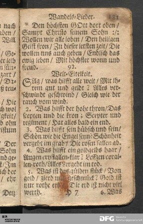 Welt-Eitelkeit.