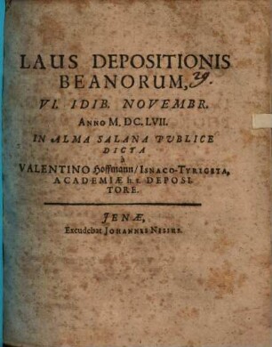 Laus depositionis Beanorum