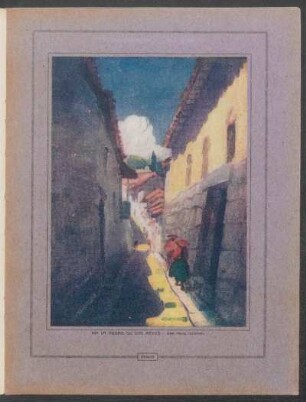 "En la ciudad de los reyes - una calle colonial" - [Ilustración]