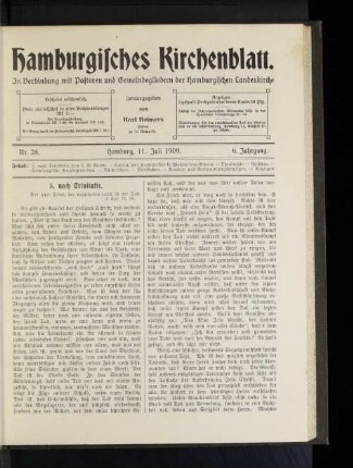Nr. 28. Hamburg, 11. Juli 1909. 6. Jahrgang.
