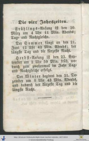 Die vier Jahrszeiten.