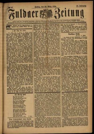 Ausgabe vom Freitag, den 23. März 1894.