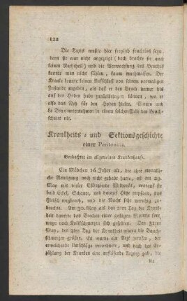 Krankheits- und Sektionsgeschichte einer Peritonitis