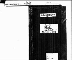 Zivilstandsregister der Juden der Gemeinde Rheda, Kreis Wiedenbrück mit den Orten Gütersloh, Herzebrock, Rheda (T 1847-1874) (Gemeinde: Rheda)