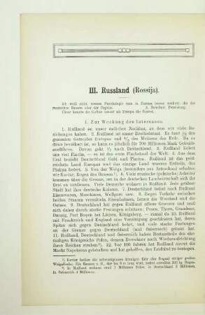 III. Russland (Rossija)