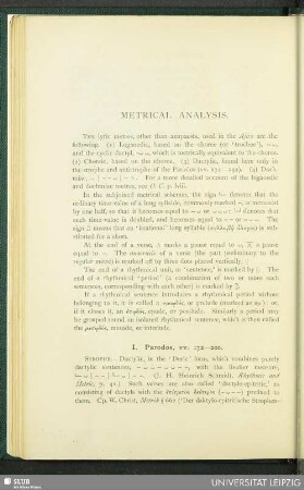 Metrical Analysis