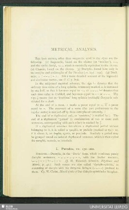 Metrical Analysis