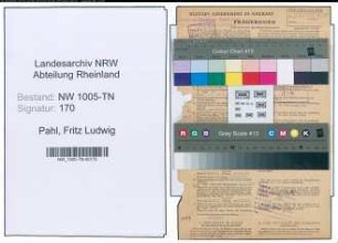 Entnazifizierung Fritz Ludwig Pahl , geb. 03.11.1901 (Bueroangestellter)