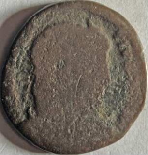 Römische Münze, Nominal Maiorina, Prägeherr Magnentius, Prägeort Arles, Original