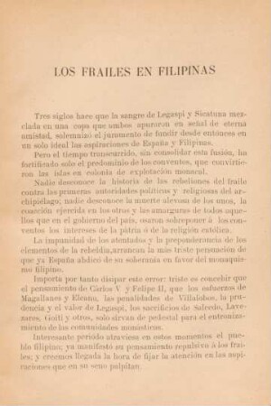Los frailes en Filipinas