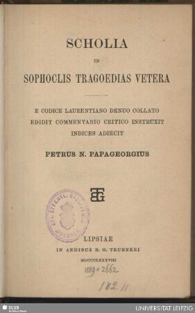 Scholia in Sophoclis tragoedias vetera