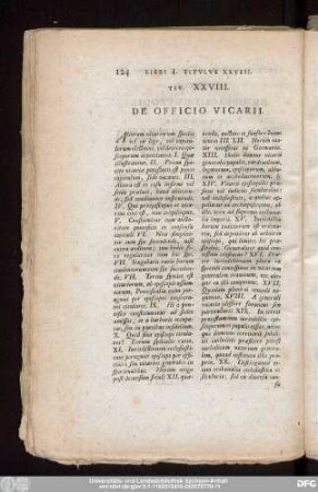 Tit. XXVIII. De Officio Vicarii.
