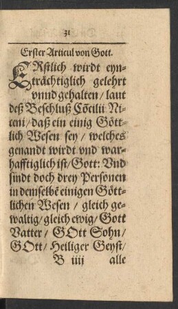 Erster Articul von Gott