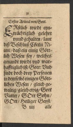 Erster Articul von Gott