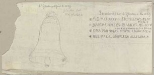 Eine der Glocken aus dem Turm von San Francesco in Assisi samt ihrer Inschrift