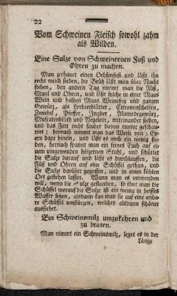 Vom Schweinen Fleisch sowohl zahm als Wilden.