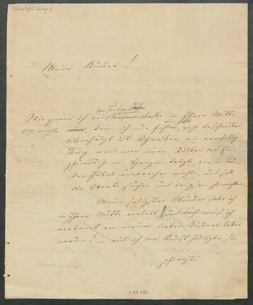 Brief von Johann Benesch an Mainzer Liedertafel