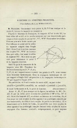 QUESTION DE GÉOMÉTRIE PROJECTIVE.