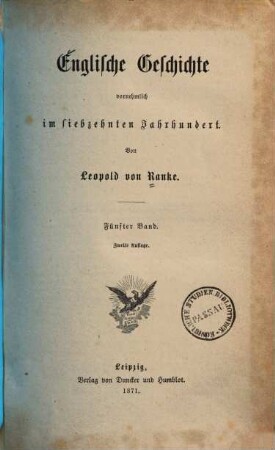 Englische Geschichte vornehmlich im siebzehnten Jahrhundert, 5