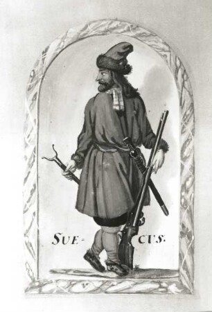 Svecus (Schwede) : Svecus (Schwede). Illustration aus dem Skizzenbuch "Nationes", Deckfarbe ; 18,4 x 12 cm, 1601/1700