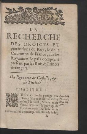 Du Royaume de Castille & de Tholede. Chapitre I.
