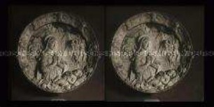 Marmorrelief Anbetung des Kindes von Antonio Rossellino, Nationalmuseum Bargello, Florenz
