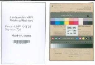 Entnazifizierung Martin Heydrich , geb. 29.12.1889 (Dozent)