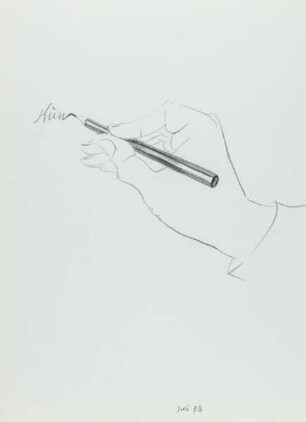 Hand mit Bleistift