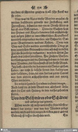 Von den Geschwüren oder Schäden